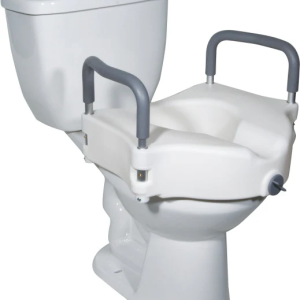 2 in 1 Locking Raised Toilet Seat with Tool-Free Removable Arms
